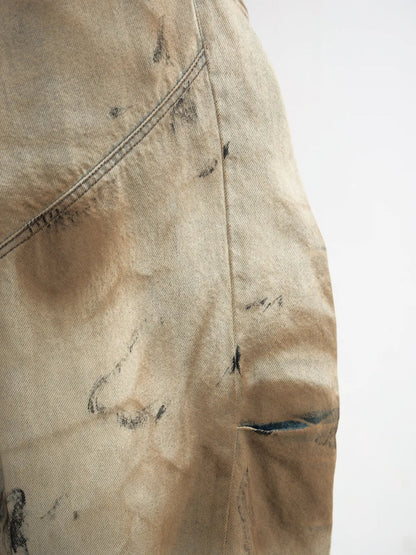 PeopleStyle Mud Dye Oversized Scimitar Pants
