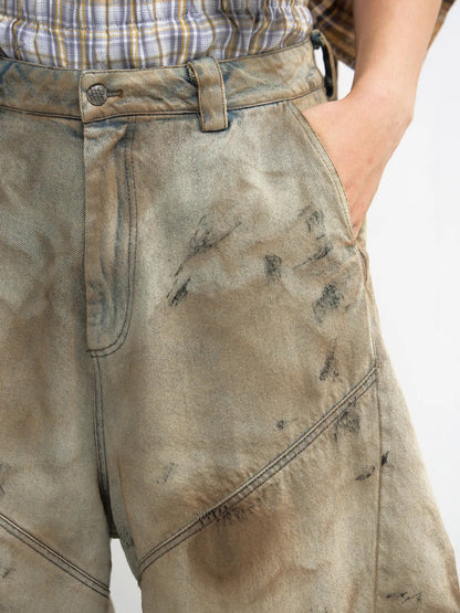 PeopleStyle Mud Dye Oversized Scimitar Pants