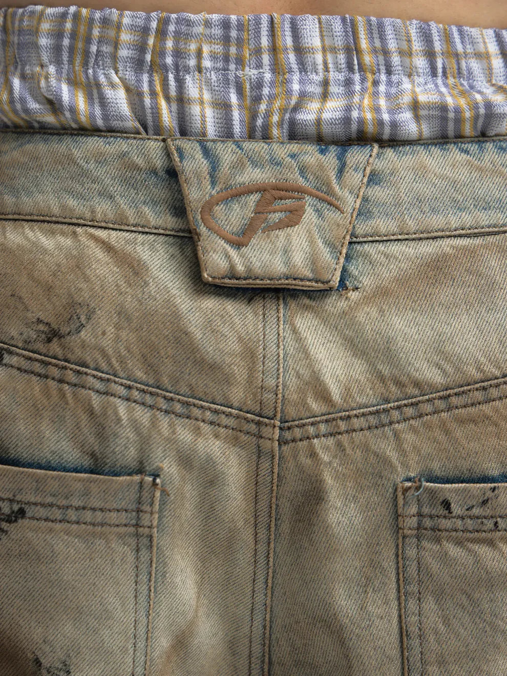 PeopleStyle Mud Dye Oversized Scimitar Pants