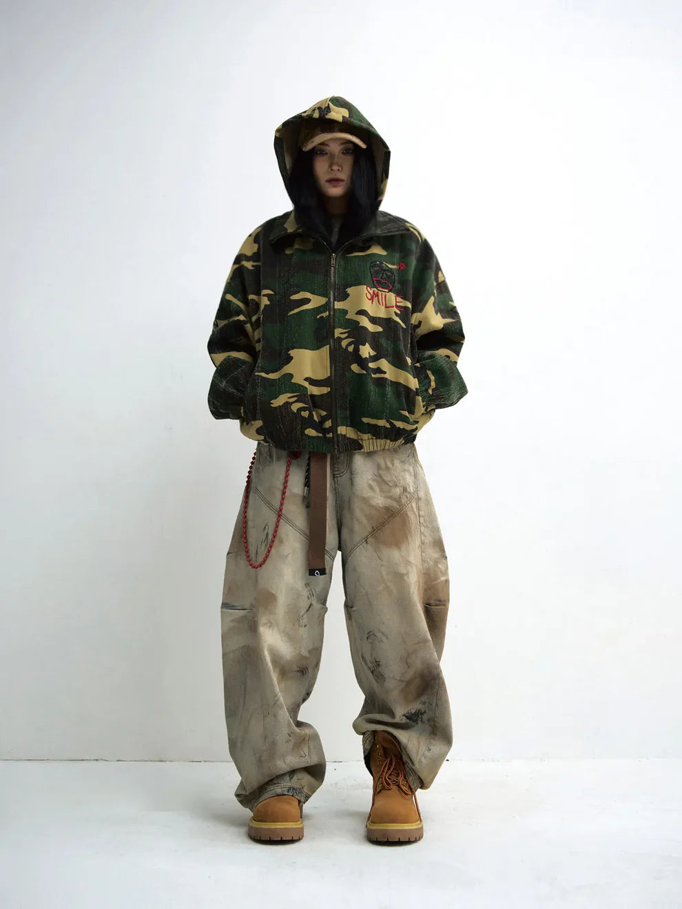 PeopleStyle Mud Dye Oversized Scimitar Pants