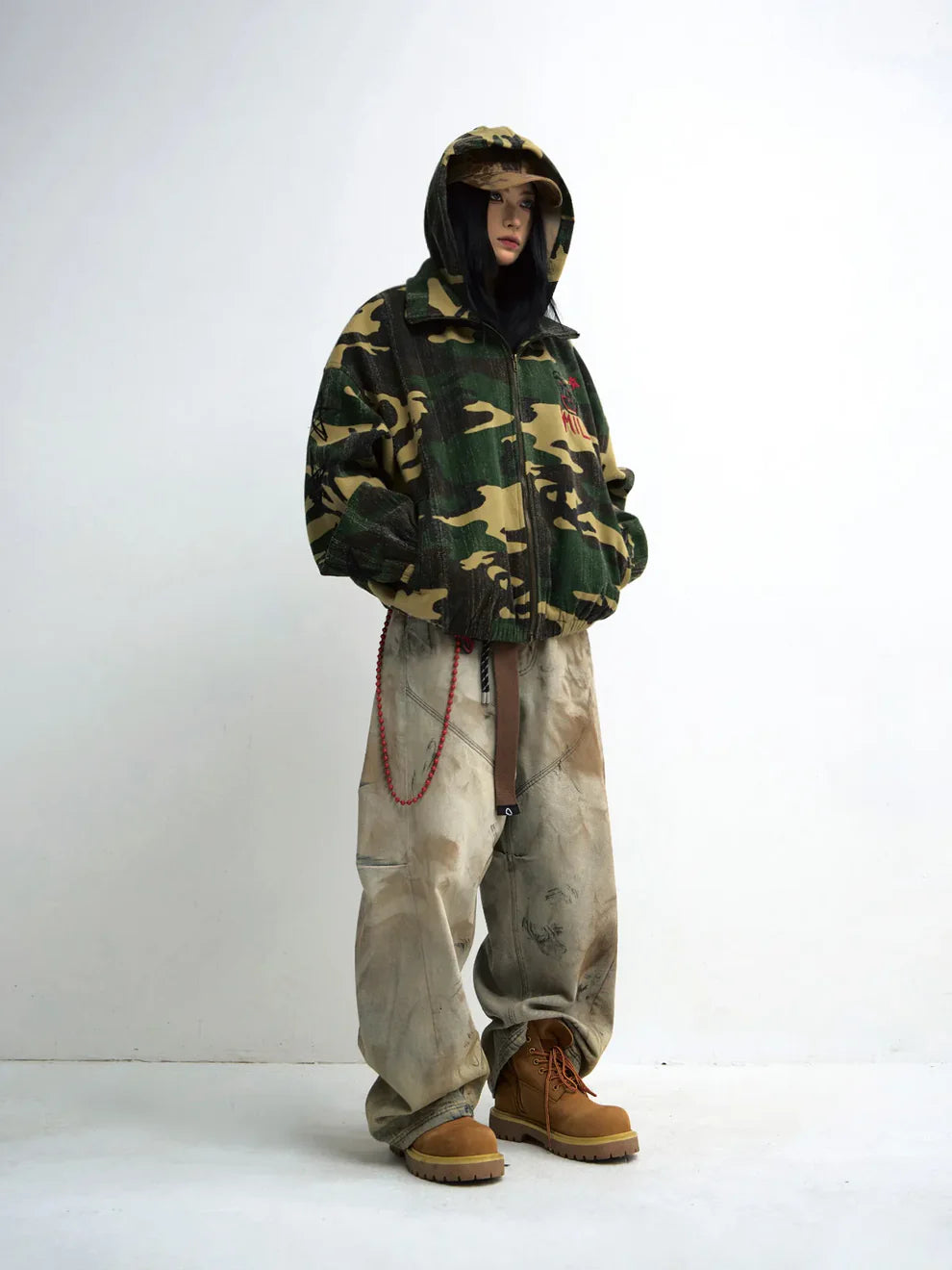 PeopleStyle Mud Dye Oversized Scimitar Pants