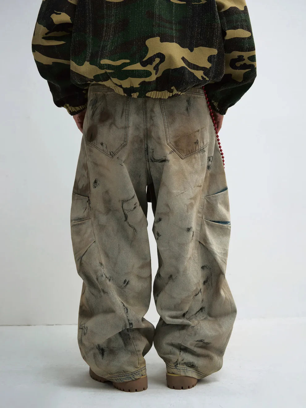 PeopleStyle Mud Dye Oversized Scimitar Pants